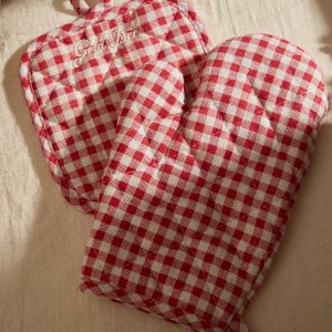 Guante de cocina cuadrillé