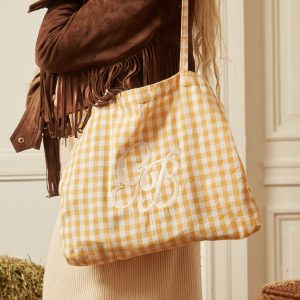 Totebag cuadrillé amarillo